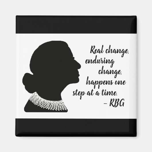 Ruth Bader Ginsberg Silhouette Change Quote Magnet (Voorkant)