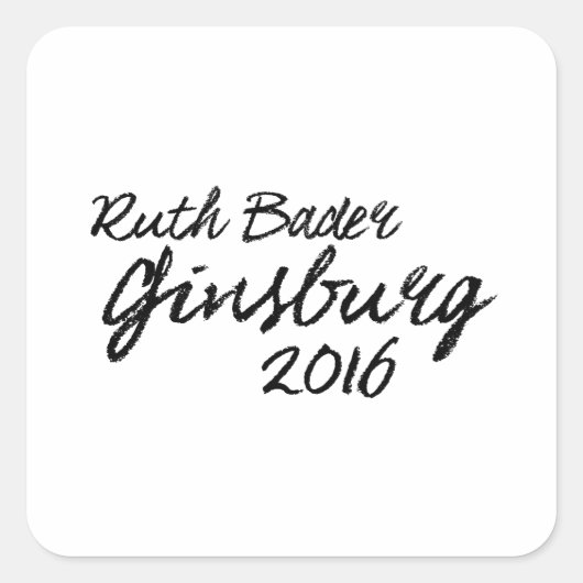 Ruth Bader Ginsburg 2016 Handtekening Vierkante Sticker (Voorkant)