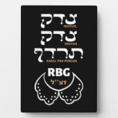 Ruth Bader Ginsburg "Achtergrondrecht" Hebreeuwse Fotoplaat (voorkant)