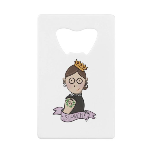 Ruth Bader Ginsburg, beruchte RBG Creditkaart Flessenopener (Voorkant)