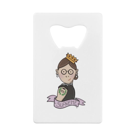 Ruth Bader Ginsburg, beruchte RBG Creditkaart Flessenopener (Achterkant)