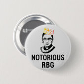 Ruth Bader Ginsburg, beruchte RBG Gold Crown Ronde Button 5,7 Cm (Voorkant /achterkant)