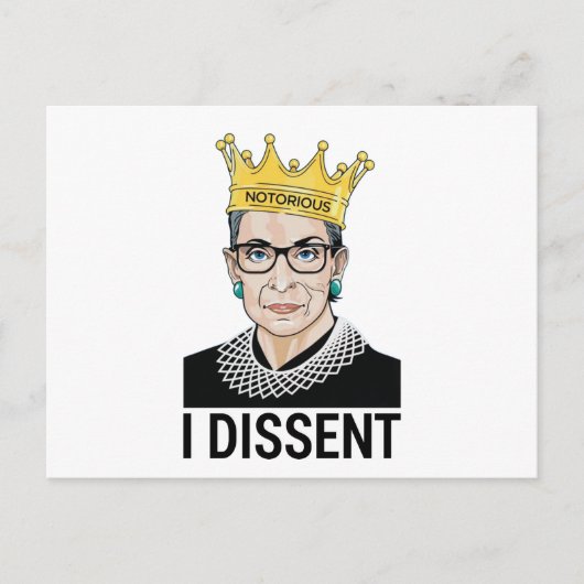 Ruth Bader Ginsburg, beruchte RBG, ik ben het daar Briefkaart (Voorkant)