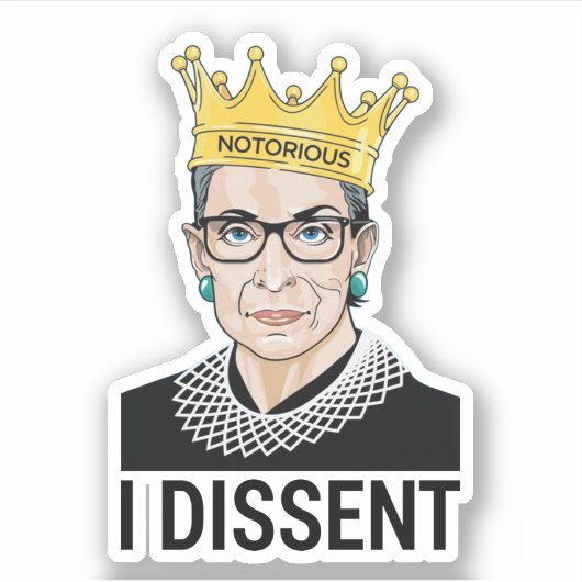 Ruth Bader Ginsburg, beruchte RBG, ik ben het niet Sticker (Voorkant)