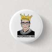 Ruth Bader Ginsburg - beruchte RBG Ronde Button 3,2 Cm (Voorkant)