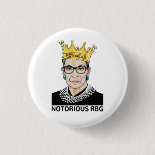 Ruth Bader Ginsburg - beruchte RBG Ronde Button 3,2 Cm