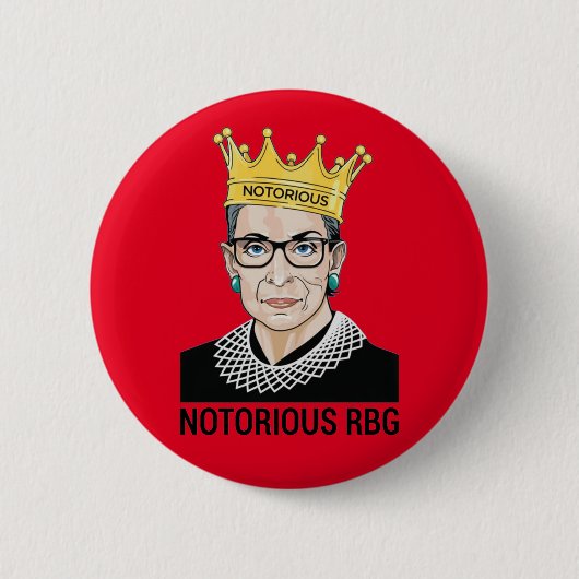 Ruth Bader Ginsburg - beruchte RBG Ronde Button 5,7 Cm (Voorkant)