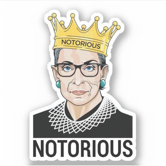 Ruth Bader Ginsburg, beruchte RBG Sticker (Voorkant)
