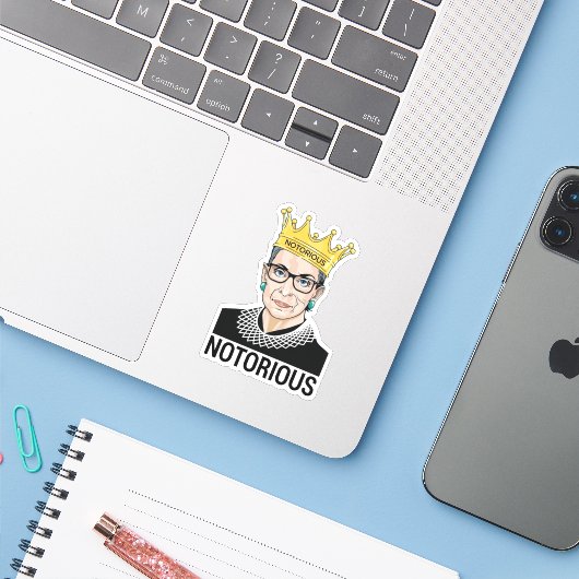 Ruth Bader Ginsburg, beruchte RBG Sticker (Laptop met iPhone)