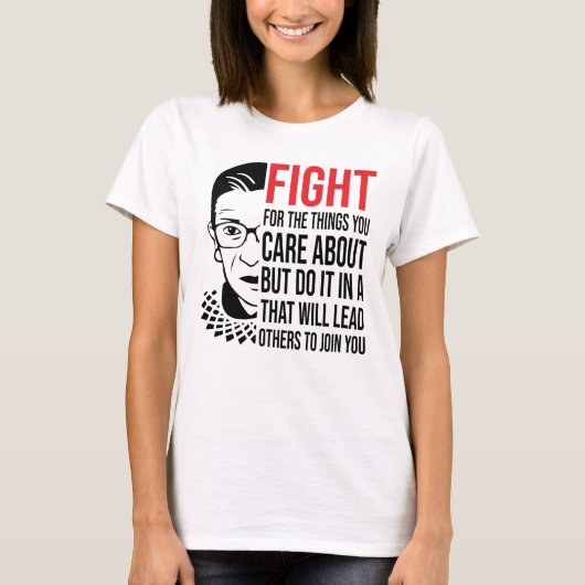 Ruth Bader Ginsburg, beruchte RBG, vrouwen maart T-shirt (Voorkant)