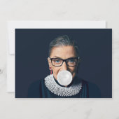 Ruth Bader Ginsburg Bgloeit White Bubble gom Kaart (Voorkant)