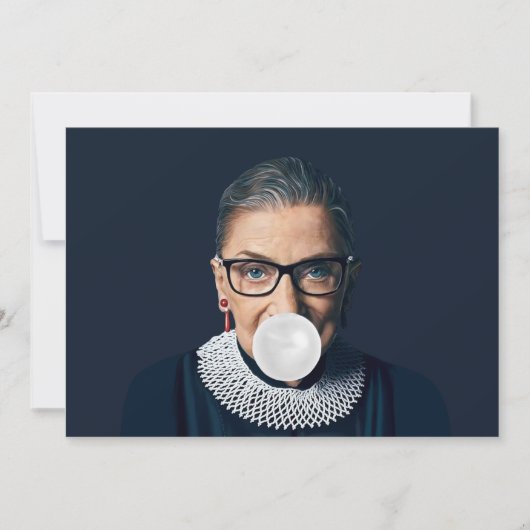 Ruth Bader Ginsburg Bgloeit White Bubble gom Kaart (Voorkant)