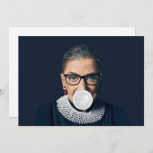 Ruth Bader Ginsburg Bgloeit White Bubble gom Kaart (Voorkant / Achterkant)