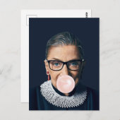 Ruth Bader Ginsburg Bgloing Pink Bubble gom Briefkaart (Voorkant / Achterkant)