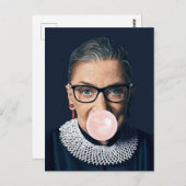 Ruth Bader Ginsburg Bgloing Pink Bubble gom Briefkaart (Voorkant / Achterkant)