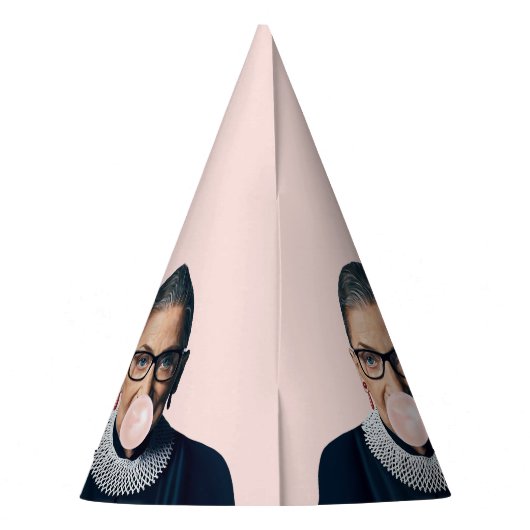 Ruth Bader Ginsburg Bgloing Pink Bubble gom Feesthoedjes (Achterkant)
