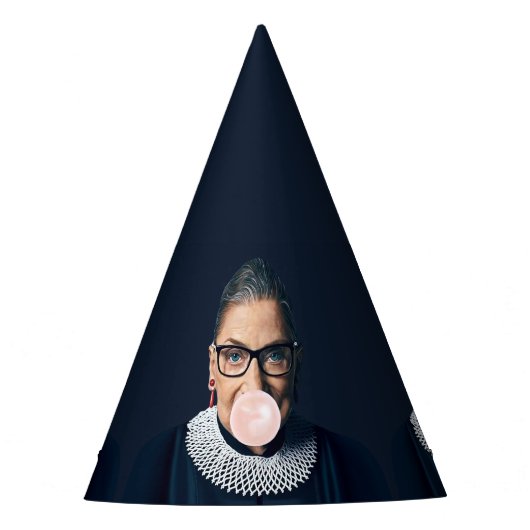 Ruth Bader Ginsburg Bgloing Pink Bubble gom Feesthoedjes (Voorkant)