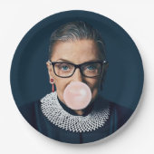 Ruth Bader Ginsburg Bgloing Pink Bubble gom Papieren Bordje (Voorkant)