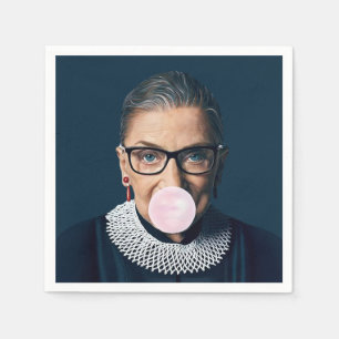 Ruth Bader Ginsburg Bgloing Pink Bubble gom Servet