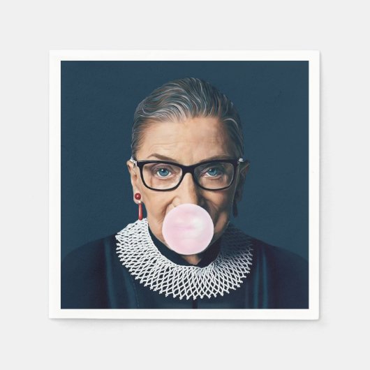 Ruth Bader Ginsburg Bgloing Pink Bubble gom Servet (Voorkant)