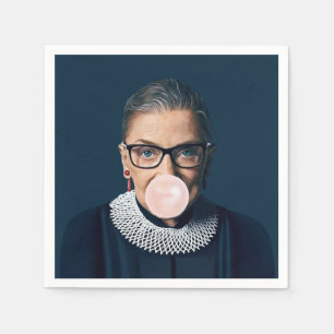 Ruth Bader Ginsburg Bgloing Pink Bubble gom Servet