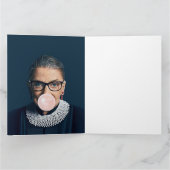 Ruth Bader Ginsburg Blaast Roze Bubble Gum Kaart (Binnen)