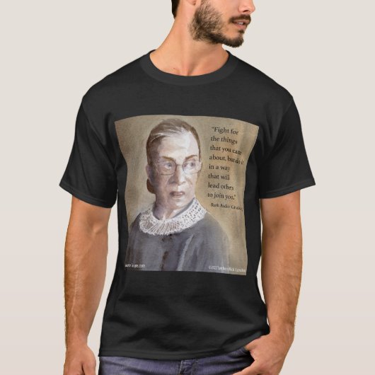 Ruth Bader Ginsburg & Citaat T-shirt (Voorkant)