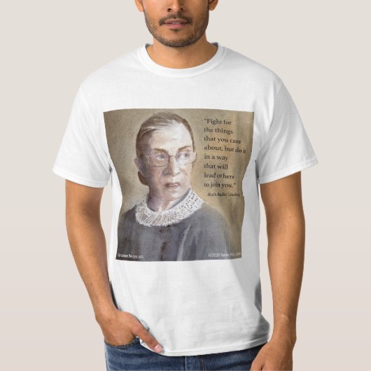 Ruth Bader Ginsburg & Citaat T-shirt (Voorkant)