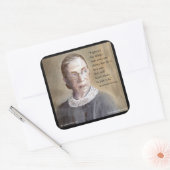 Ruth Bader Ginsburg & Citaat Vierkante Sticker (Envelop)