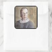 Ruth Bader Ginsburg & Citaat Vierkante Sticker (Tas)