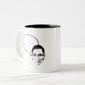 Ruth Bader Ginsburg dacht na over bubbelen Tweekleurige Koffiemok (Voorkant links)