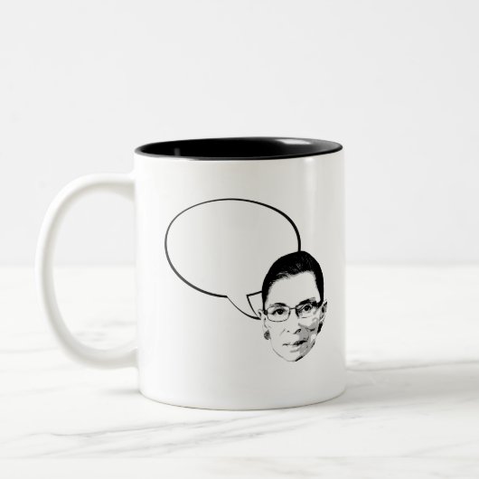 Ruth Bader Ginsburg dacht na over bubbelen Tweekleurige Koffiemok (Links)