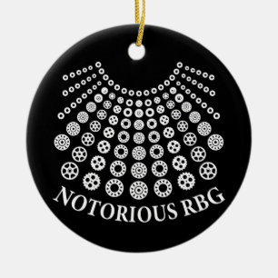 Ruth Bader Ginsburg, de NOTORIOUS RBG Collarette Keramisch Ornament
