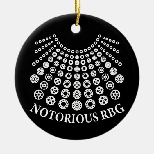 Ruth Bader Ginsburg, de NOTORIOUS RBG Collarette Keramisch Ornament (Voorkant)