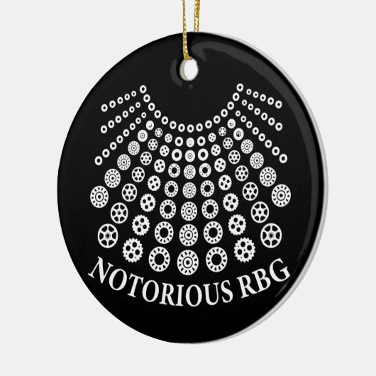 Ruth Bader Ginsburg, de NOTORIOUS RBG Collarette Keramisch Ornament (Links)