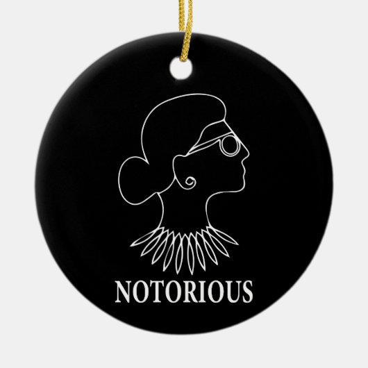 Ruth Bader Ginsburg Drawing: beruchte RBG Keramisch Ornament (Voorkant)