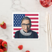Ruth Bader Ginsburg en Amerikaanse vlag Servet (Insitu)