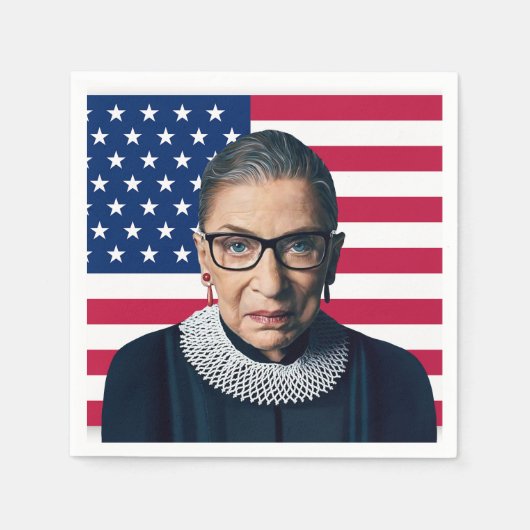 Ruth Bader Ginsburg en Amerikaanse vlag Servet (Voorkant)