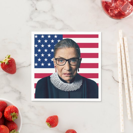 Ruth Bader Ginsburg en Amerikaanse vlag Servet (Insitu)