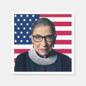 Ruth Bader Ginsburg en Amerikaanse vlag Servet (Voorkant)