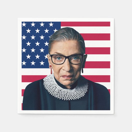 Ruth Bader Ginsburg en Amerikaanse vlag Servet (Voorkant)