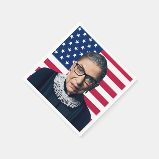 Ruth Bader Ginsburg en Amerikaanse vlag Servet (Hoek)