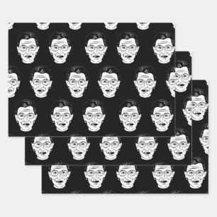 Ruth Bader Ginsburg Face Feminist Notorious RBG Inpakpapier Vel