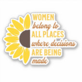 Ruth Bader Ginsburg Feminist RGB Zonnebloem Geel Sticker (Voorkant)