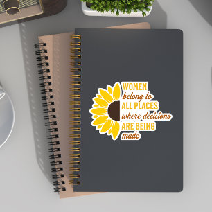 Ruth Bader Ginsburg Feminist RGB Zonnebloem Geel Sticker