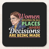 Ruth Bader Ginsburg Feministische rechter-advocaat Kartonnen Onderzetters (Voorkant)