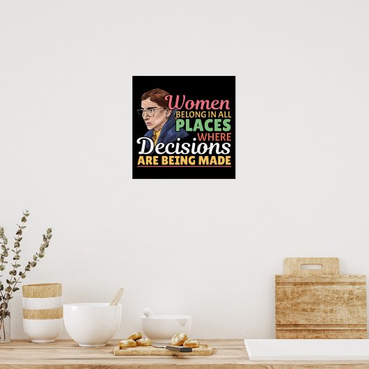 Ruth Bader Ginsburg Feministische rechter-advocaat Poster (Keuken)