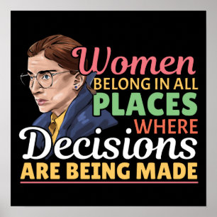 Ruth Bader Ginsburg Feministische rechter-advocaat Poster