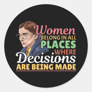 Ruth Bader Ginsburg Feministische rechter-advocaat Ronde Sticker