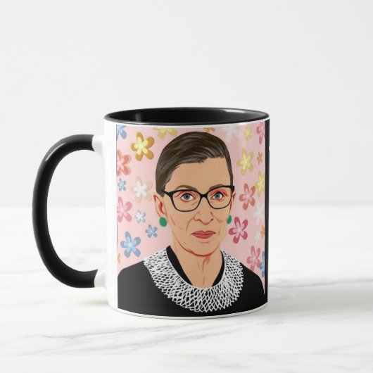 Ruth Bader Ginsburg Floral als er 9 bekers zijn Mok (Links)